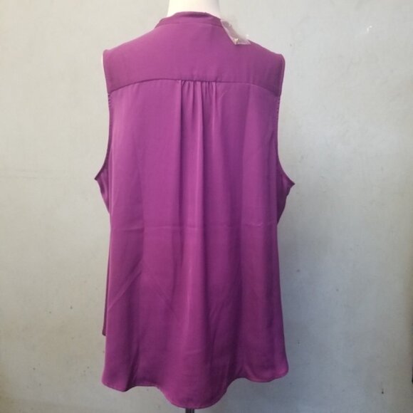 NWOT Lane Bryant purple ruffled sleeveless top women size 22 (P23) - Picture 4 of 4